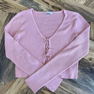 Aster Pink Crop Top Tied in the Front Women’s M